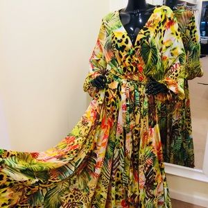 Sunny printed maxi gala dress